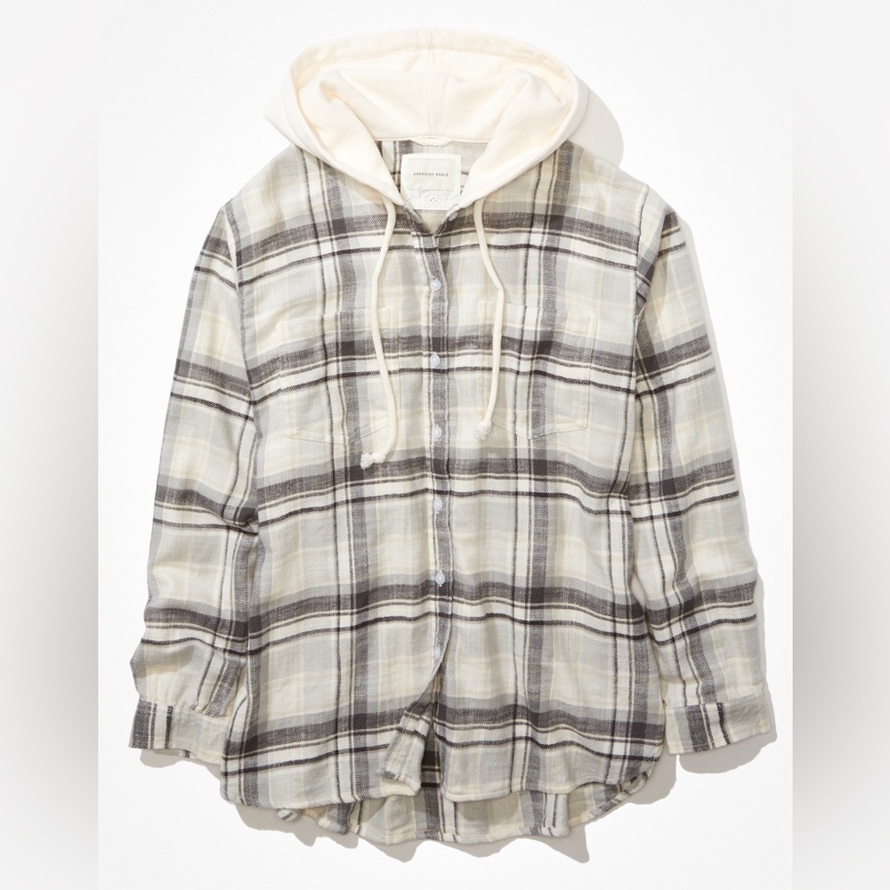 American Eagle Oversized Hooded Flannel